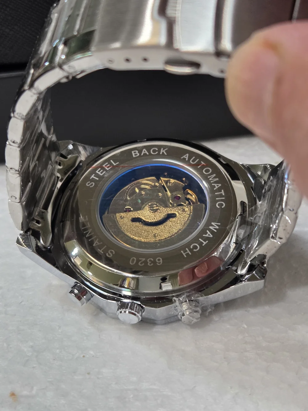 Automatic AILIFEIDA  Blue & Silver World Map Skeleton Mens Watch